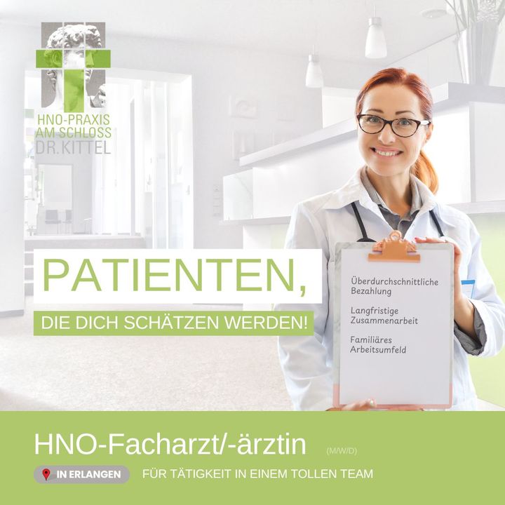 Stellenanzeige von HNO Kittel: HNO-Fachärztin oder -Facharzt