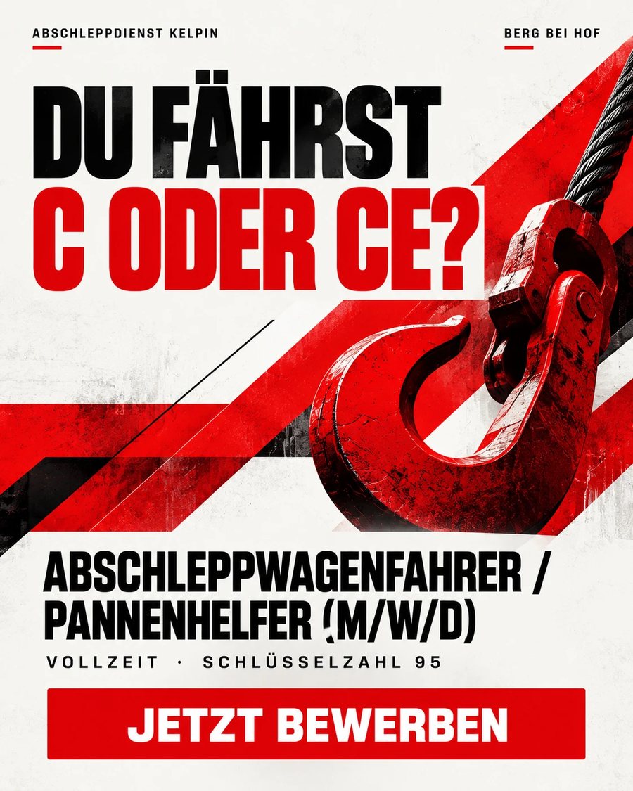 Anzeige „C oder CE?“, Kelpin Abschleppdienst