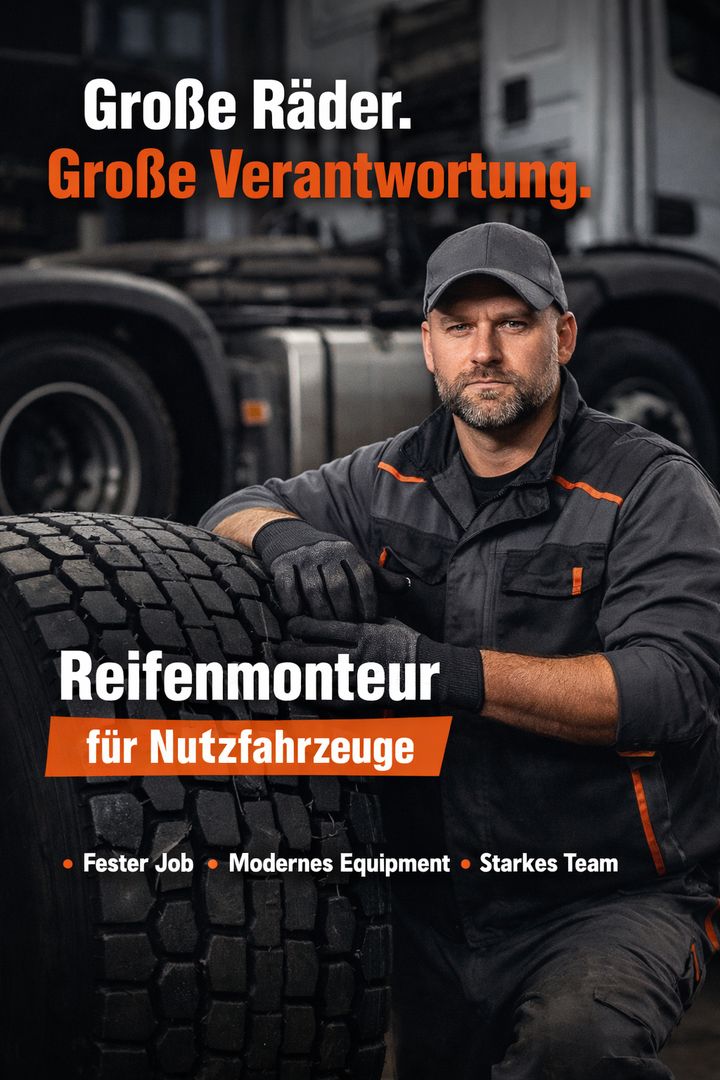 Stellenanzeige von Reifen Wagner: Reifenmonteur für Nutzfahrzeuge