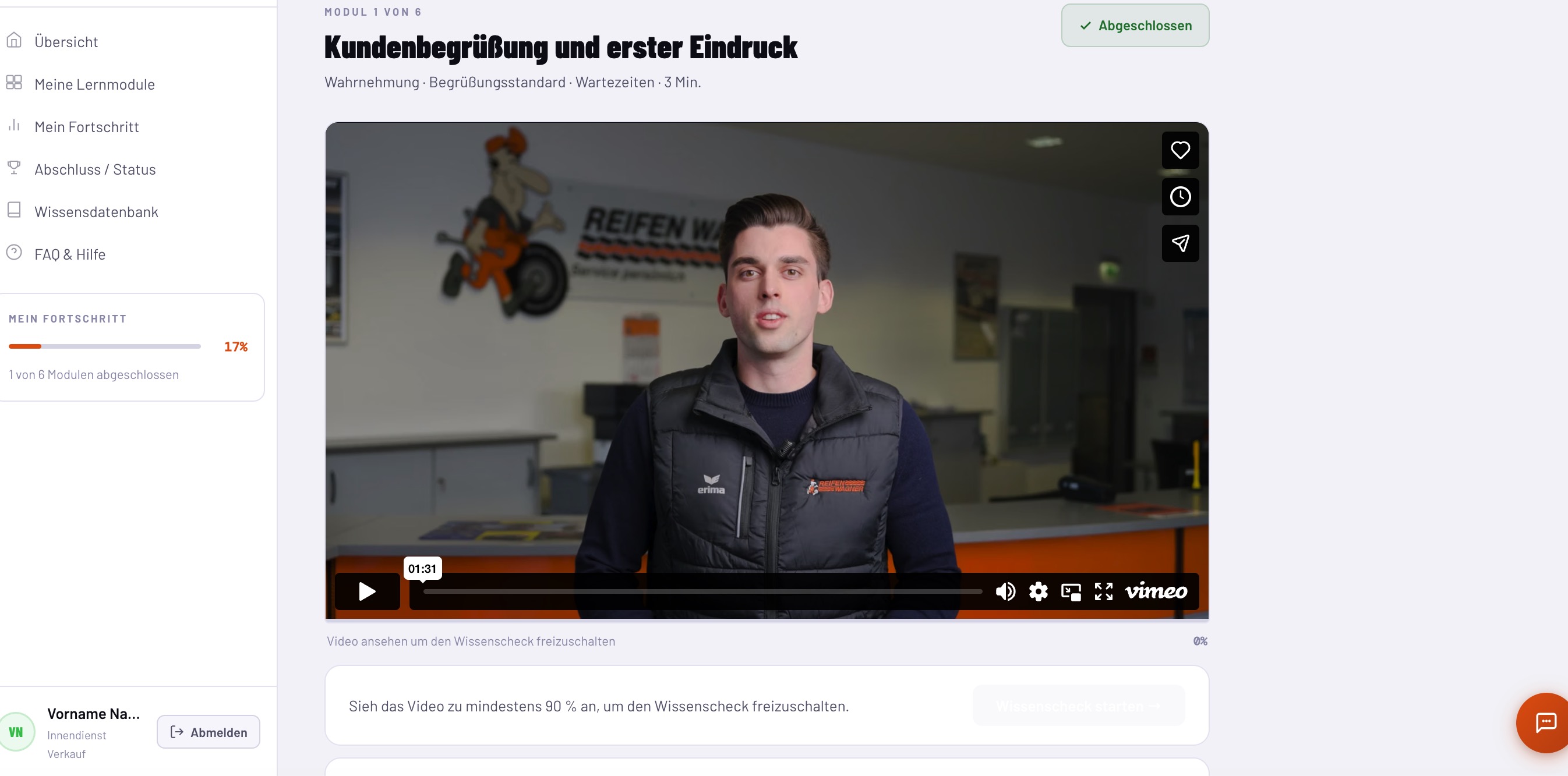 Fertiges Lernmodul im Campus